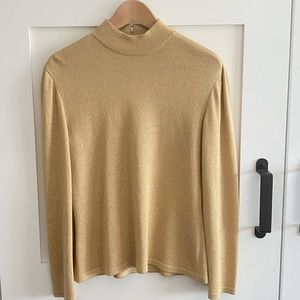 St John gold sparkle knit Turtleneck